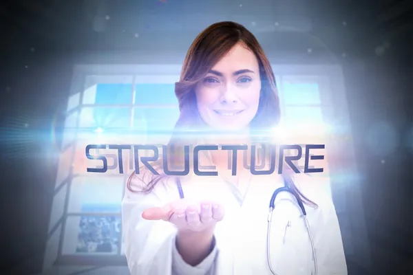 Word structure and portrait of female nurse — Stock Photo, Image