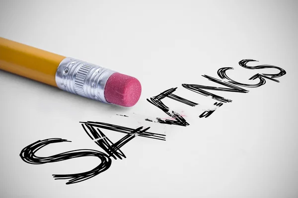 Savings against pencil with an eraser — Stock Photo, Image