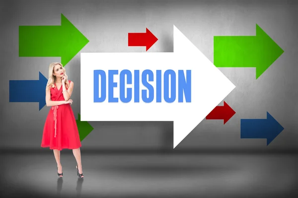 Decision - against arrows pointing — Stock Photo, Image