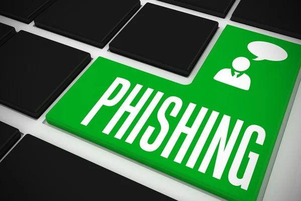 Phishing, czarna klawiatura — Zdjęcie stockowe
