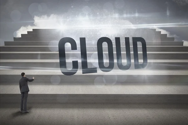 Cloud against steps against blue sky — Stock Photo, Image