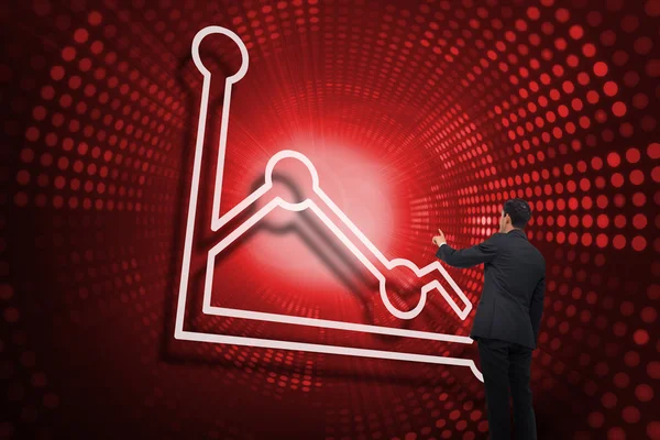 Graph and businessman pointing — Stock Photo, Image