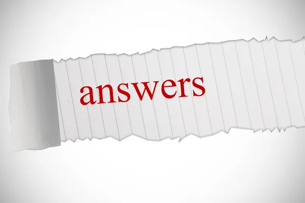 Answers against white background with vignette — Stock Photo, Image