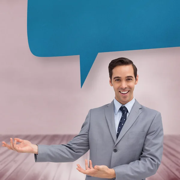 Businessman presenting something — Stock Photo, Image