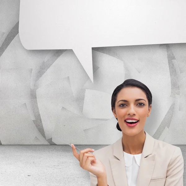 Businesswoman holding pen — Stock Photo, Image