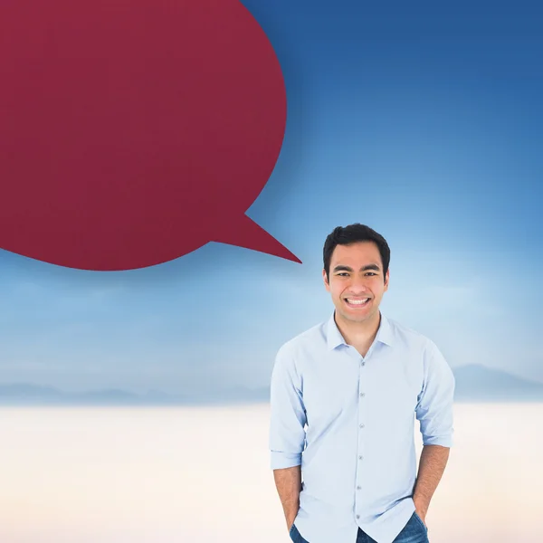 Man standing with speech bubble — Stock Photo, Image