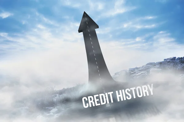 Credit history against road — Stock Photo, Image