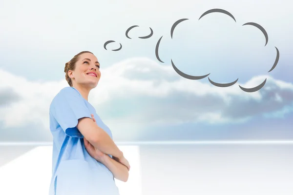 Surgeon with speech bubble — Stock Photo, Image