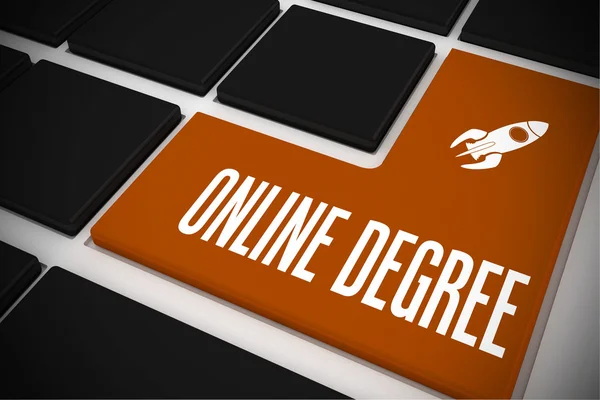 Online degree on black keyboard — Stock Photo, Image