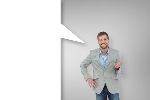 Stylish man with speech bubble — Stock Photo, Image