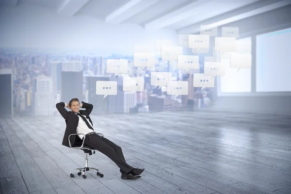 Businessman on swivel chair — Stock Photo, Image