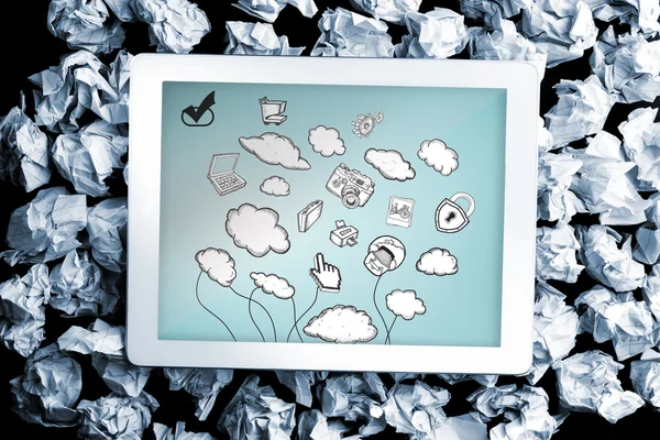Image composite de doodle cloud computing — Photo