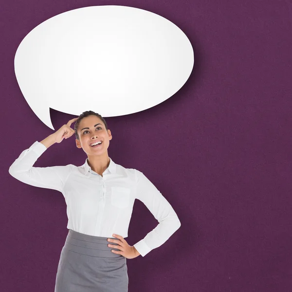 Sonriente mujer de negocios reflexiva — Foto de Stock