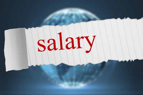 Salary against glowing sphere on black background — Stock Photo, Image