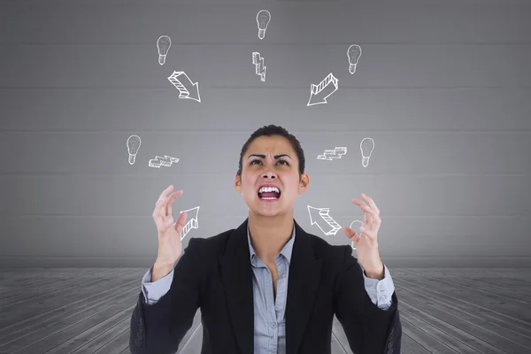 Angry businesswoman gesturing — Stock Photo, Image