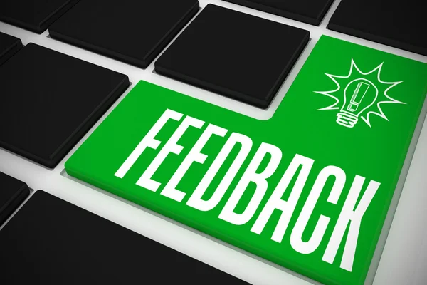 Feedback no teclado preto — Fotografia de Stock