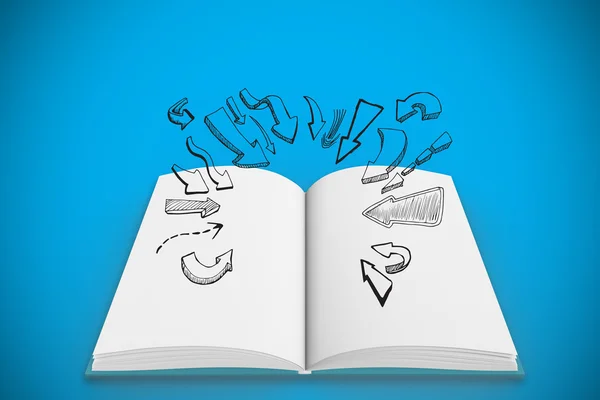 Arrows on open book — Stock Photo, Image