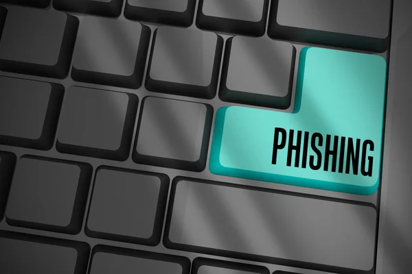 Phishing no teclado preto — Fotografia de Stock