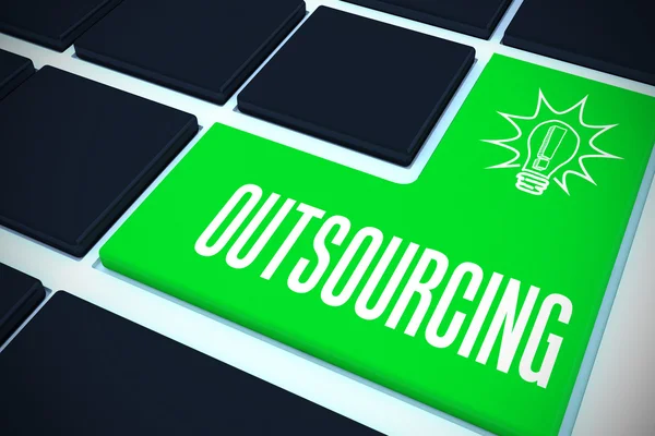 Outsourcing en teclado negro — Foto de Stock