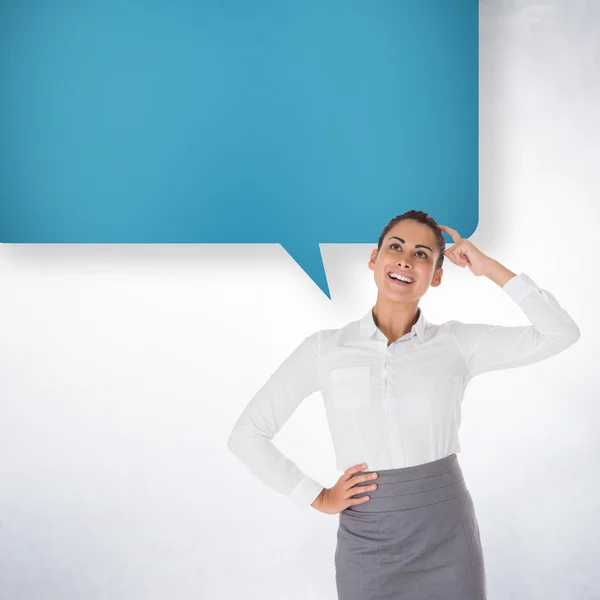 Businesswoman with speech bubble — Stock Photo, Image