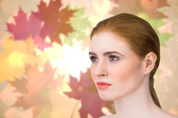 Redhead posing with hair tied — Stock Photo, Image