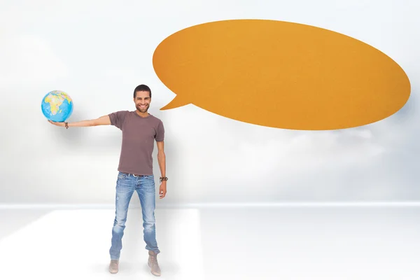 Man with speech bubble — Stock Photo, Image