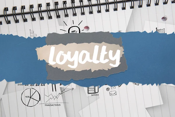 Loyalty against brainstorm doodles on notepad paper — Stock Photo, Image