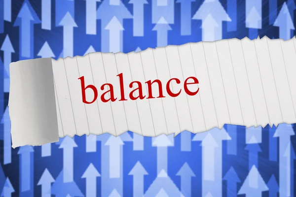 Balance against futuristic arrow pointing upwards — Stock Photo, Image