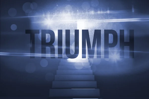 Triumph against steps leading to door showing light — Stock Photo, Image