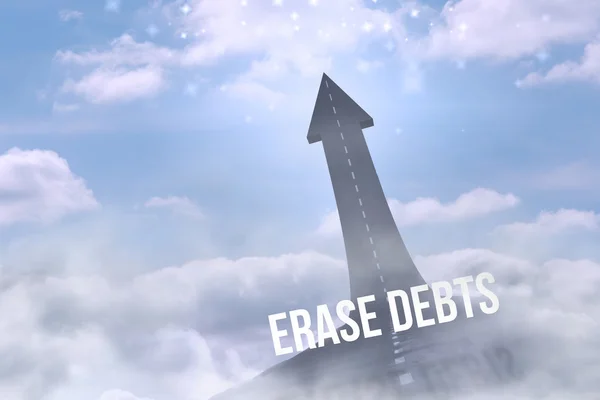 Erase debts against road — Stock Photo, Image