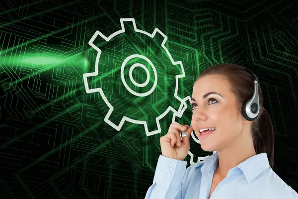 Call center arbetare — Stockfoto