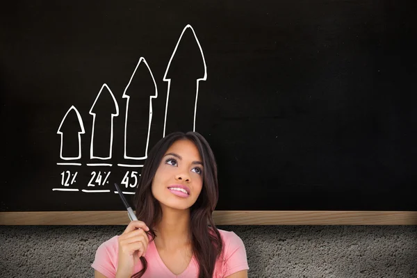 Pretty brunette thinking — Stock Photo, Image