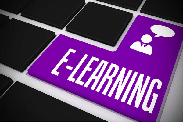 E-learning sulla tastiera nera — Foto Stock