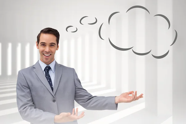 Businessman with thought bubble — Stock Photo, Image