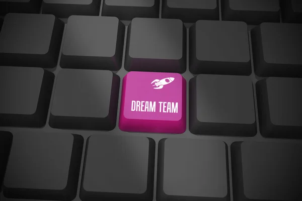 Droom team op zwart toetsenbord — Stockfoto