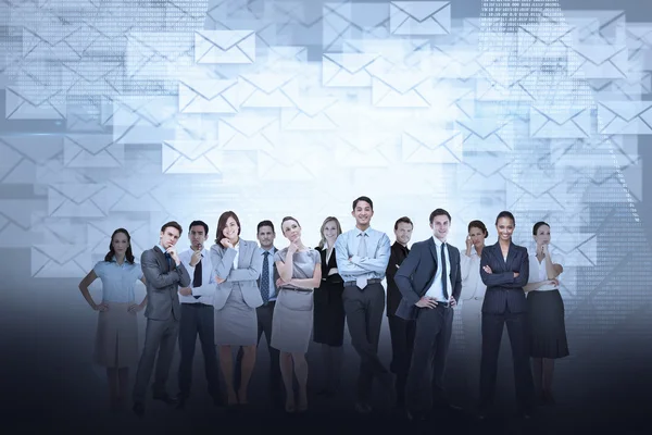 Business team against email — Stock Photo, Image