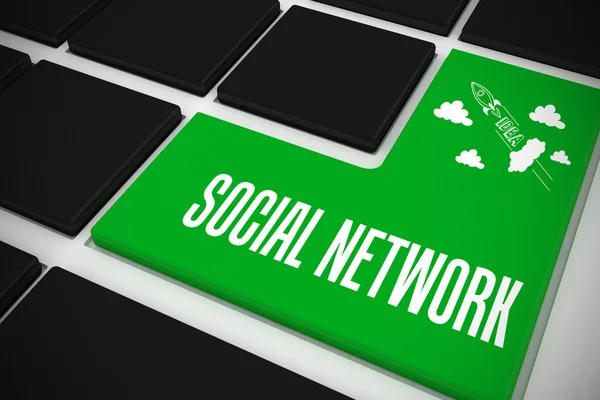 Szociális hálózat fekete billentyűzet — Stock Fotó
