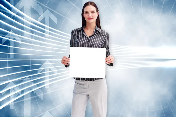 Businesswoman showing card — Stock Photo, Image