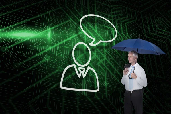 Businessman and speech bubble — Stock Photo, Image