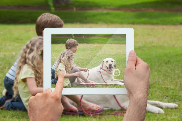 Hand holding tablet pc — Stock Photo, Image