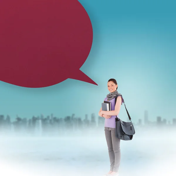 Student with speech bubble — Stock Photo, Image