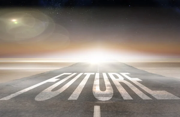 Future against road leading out to the horizon — Stock Photo, Image