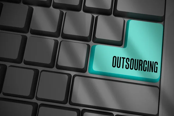 Outsourcing op zwart toetsenbord — Stockfoto