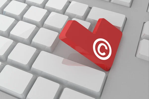 Símbolo de copyright en clave —  Fotos de Stock