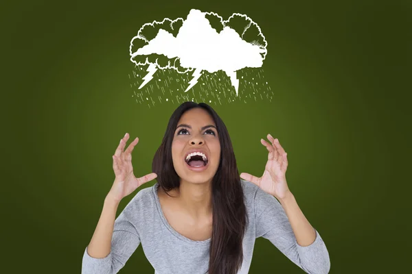 Angry brunette shouting — Stock Photo, Image