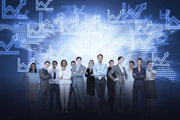 Business team against graph — Stock Photo, Image