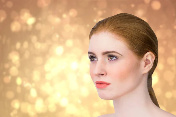 Redhead posing with hair tied — Stock Photo, Image