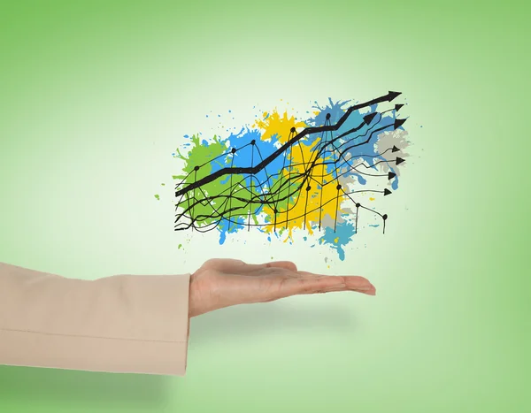 Hand presenting graph — Stock Photo, Image