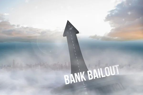 Bank bailout against road — Stock Photo, Image