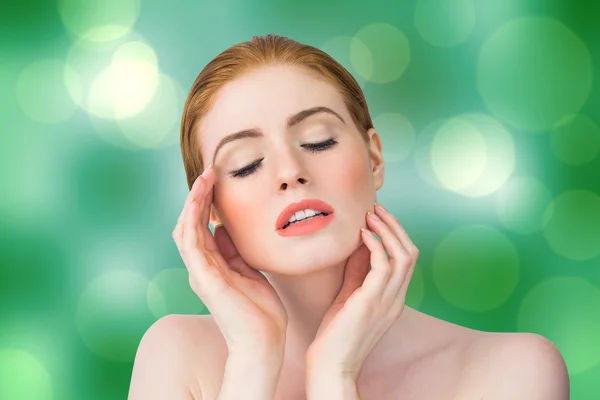 Redhead posing with hands — Stock Photo, Image